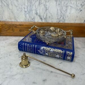 Vintage silver plated pedestal Crystal Bowl Made in England